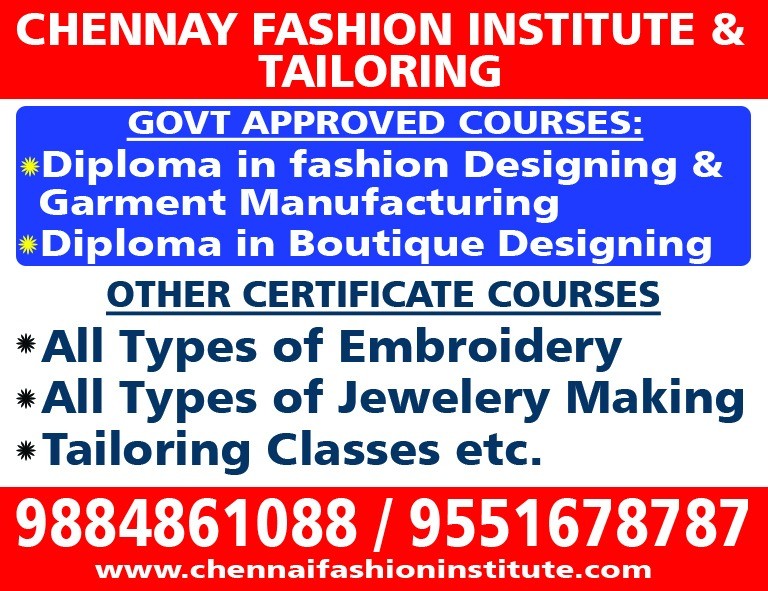 Search Top Tailoring courses in Chennai